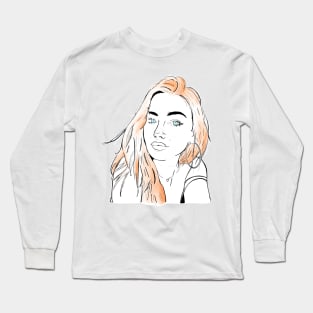 Beautiful girl looking at you - Redhead White Long Sleeve T-Shirt